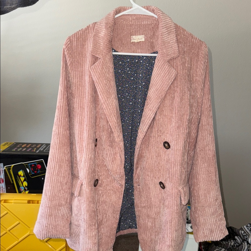 Pink Corduroy Blazer